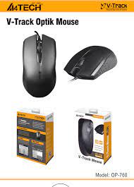 A4 TECH OP-760 USB SİYAH V-TRACK 1000 DPI MOUSE